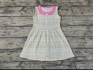 Pink/Green Plaid Dress