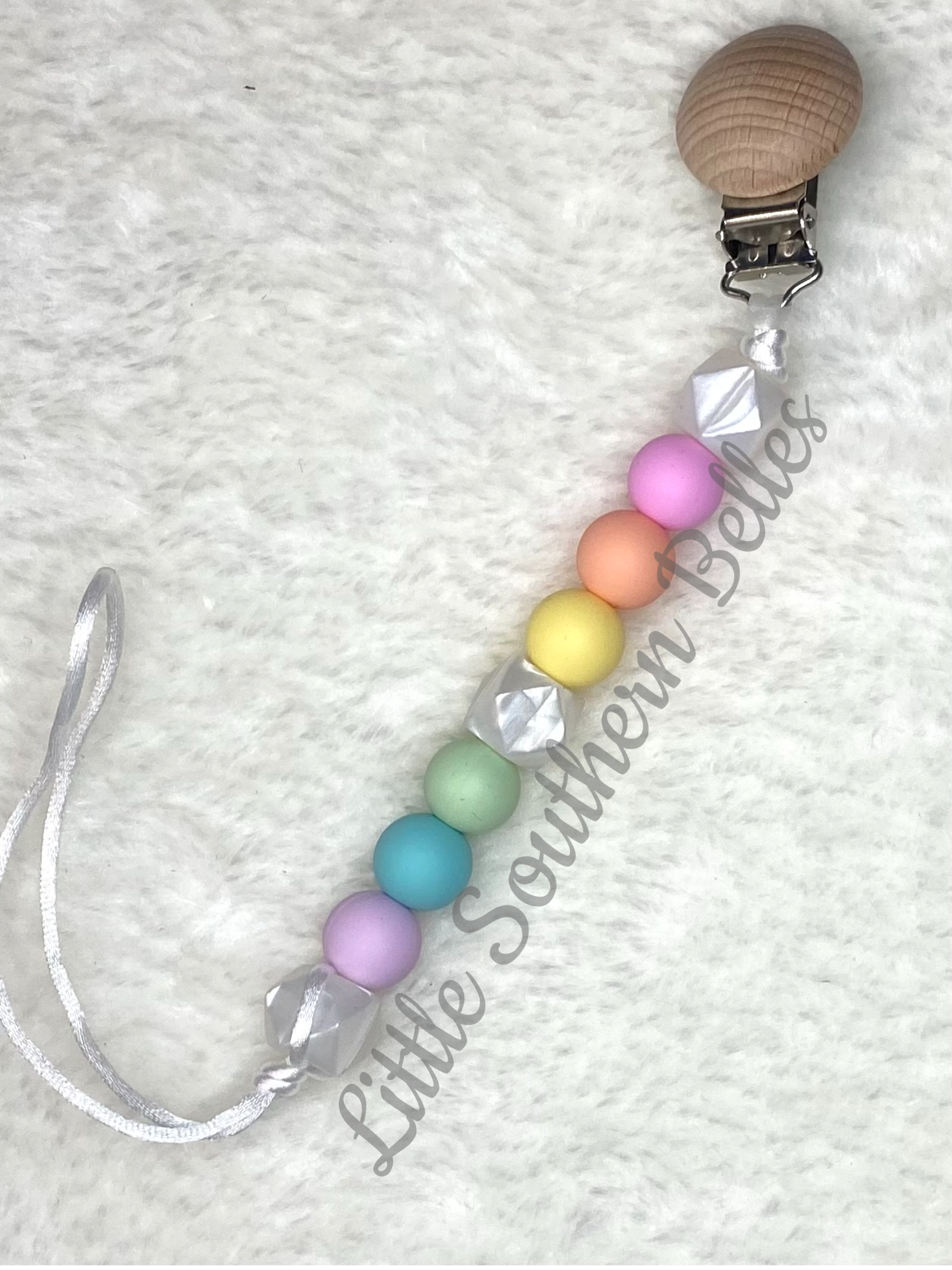 Pastel Rainbow Paci Clip