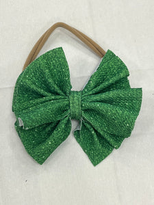 Green Glitter Bow