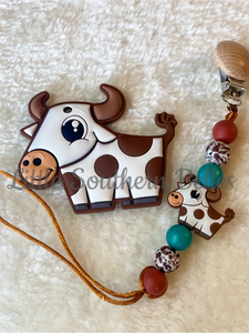 Brown Cow Paci Clip