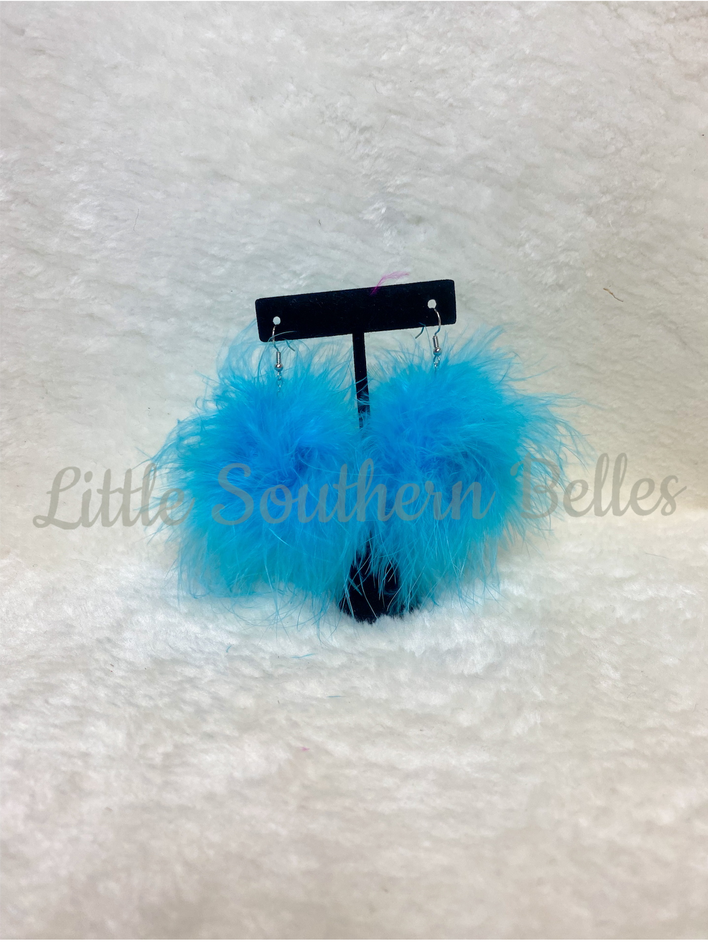 Teal Feather Poms