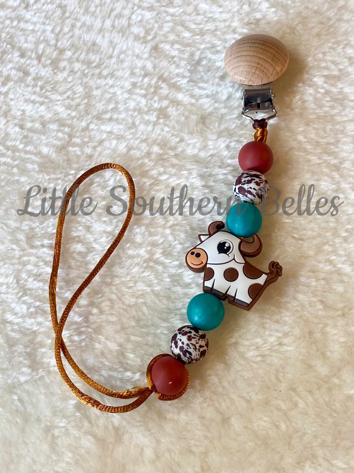 Brown Cow Paci Clip